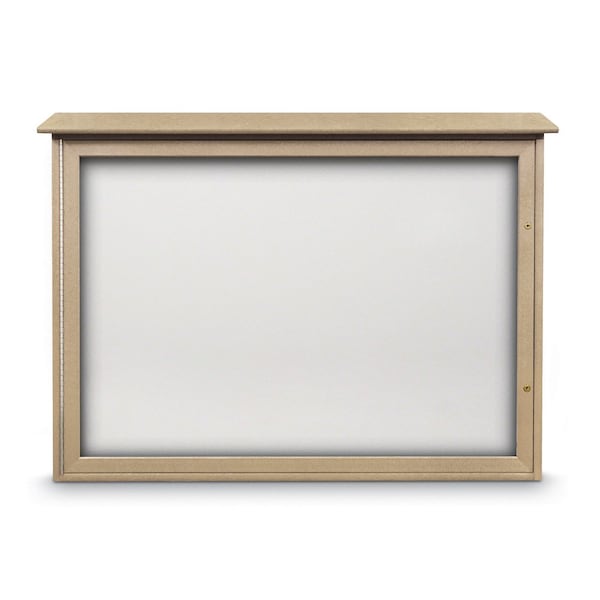 Outdoor Enclosed Combo Board, 72"x36", Bronze Frame/Wht Porc & Amethyst